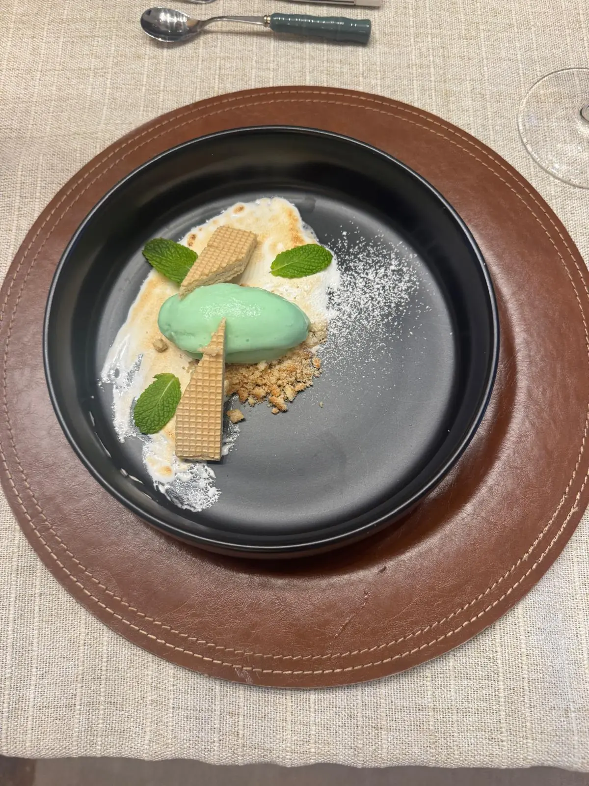 Elegant dessert plating at a Platesfull dinner party