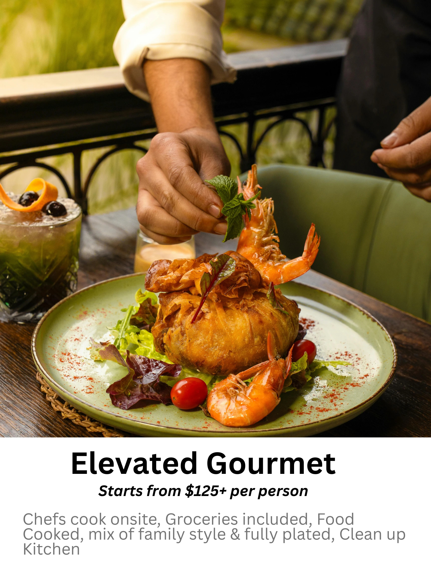 Elevated gourmet dining at home