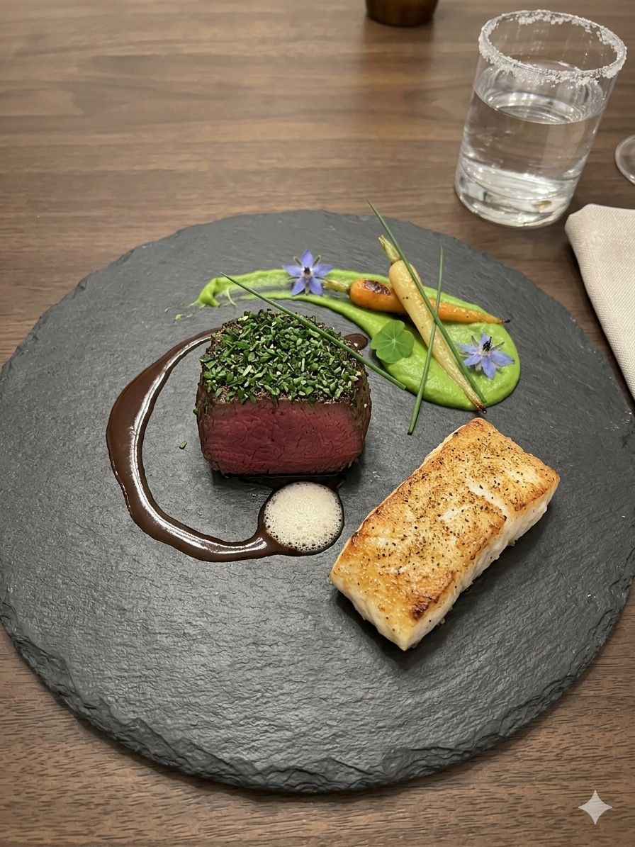 Party menu dish prepared by personal chef