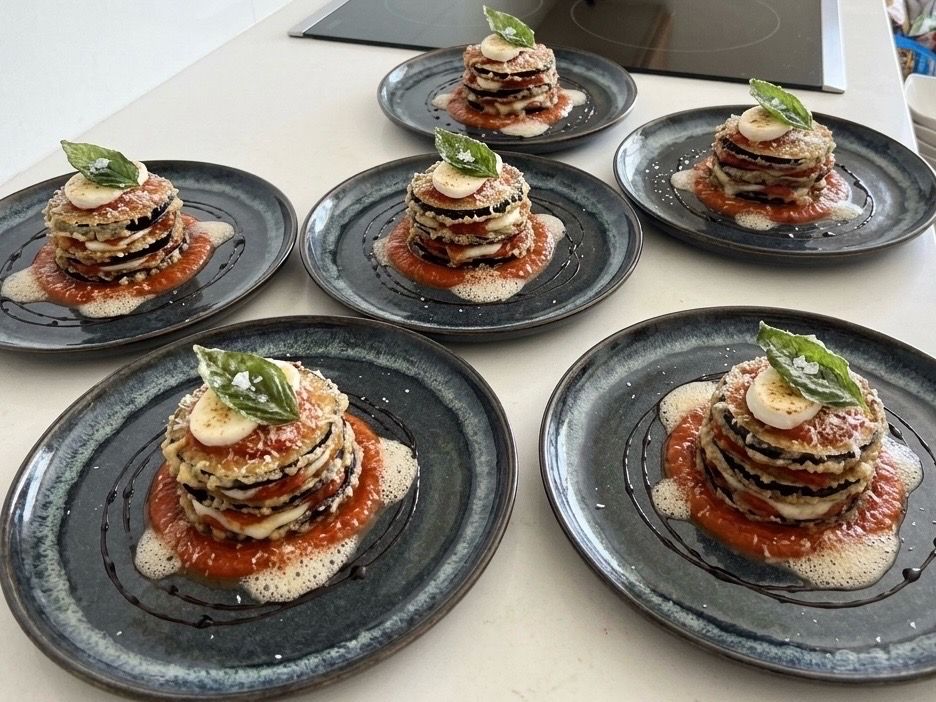 Party menu dish prepared by personal chef