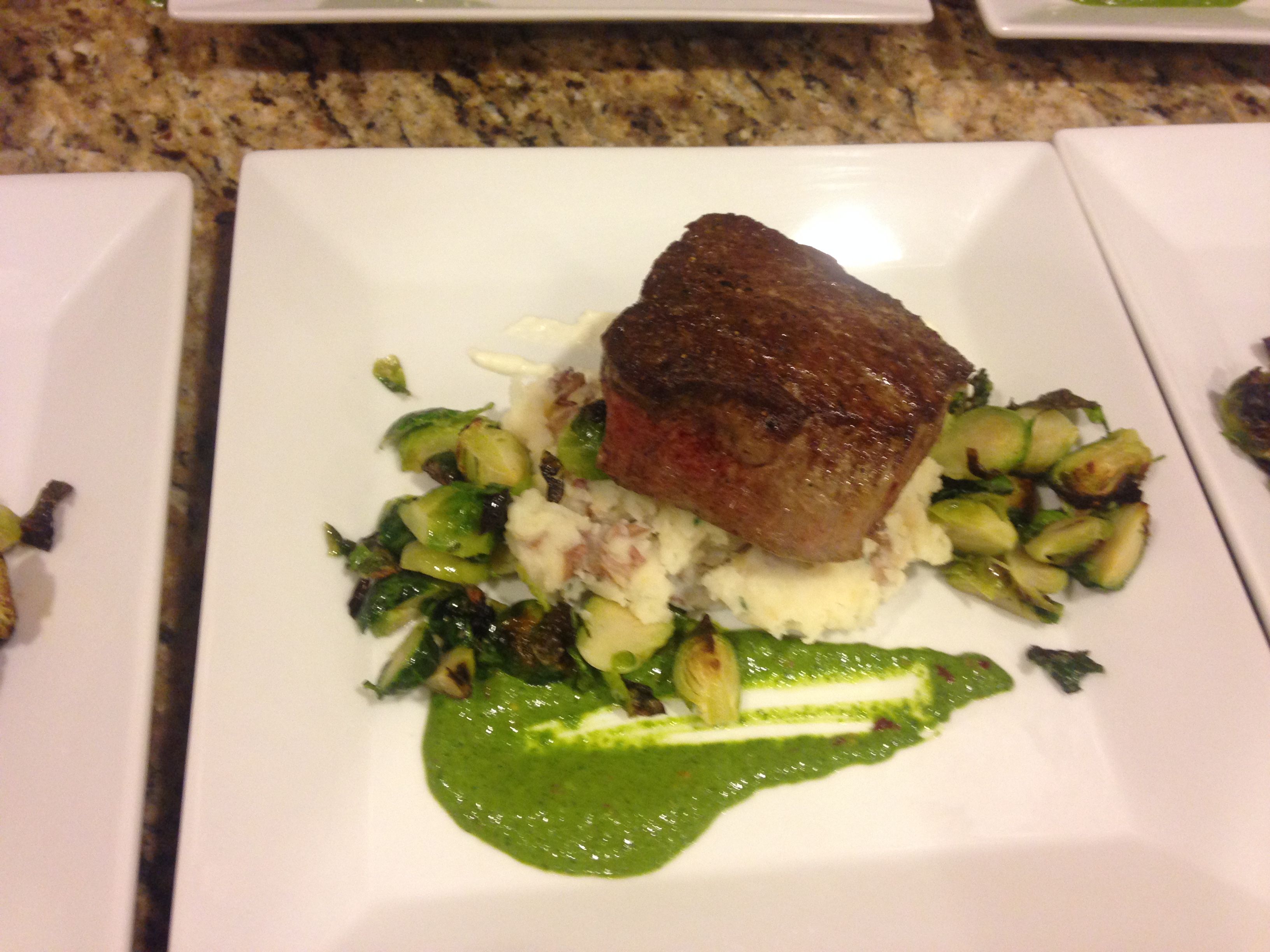 Party menu dish prepared by personal chef